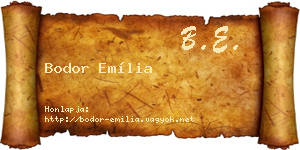 Bodor Emília névjegykártya
